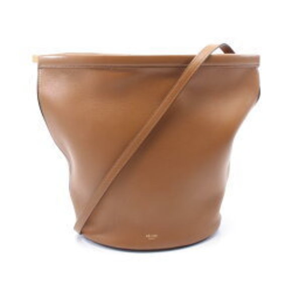Celine Bucket Shoulder Bag Brown Leather - Picture 1 of 8